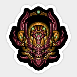 steampunk tengu mecha cyborg art Sticker